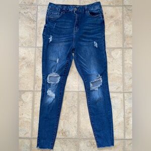 Refuge Denim High Rise Skinny Jeans Distressed SIZE 11